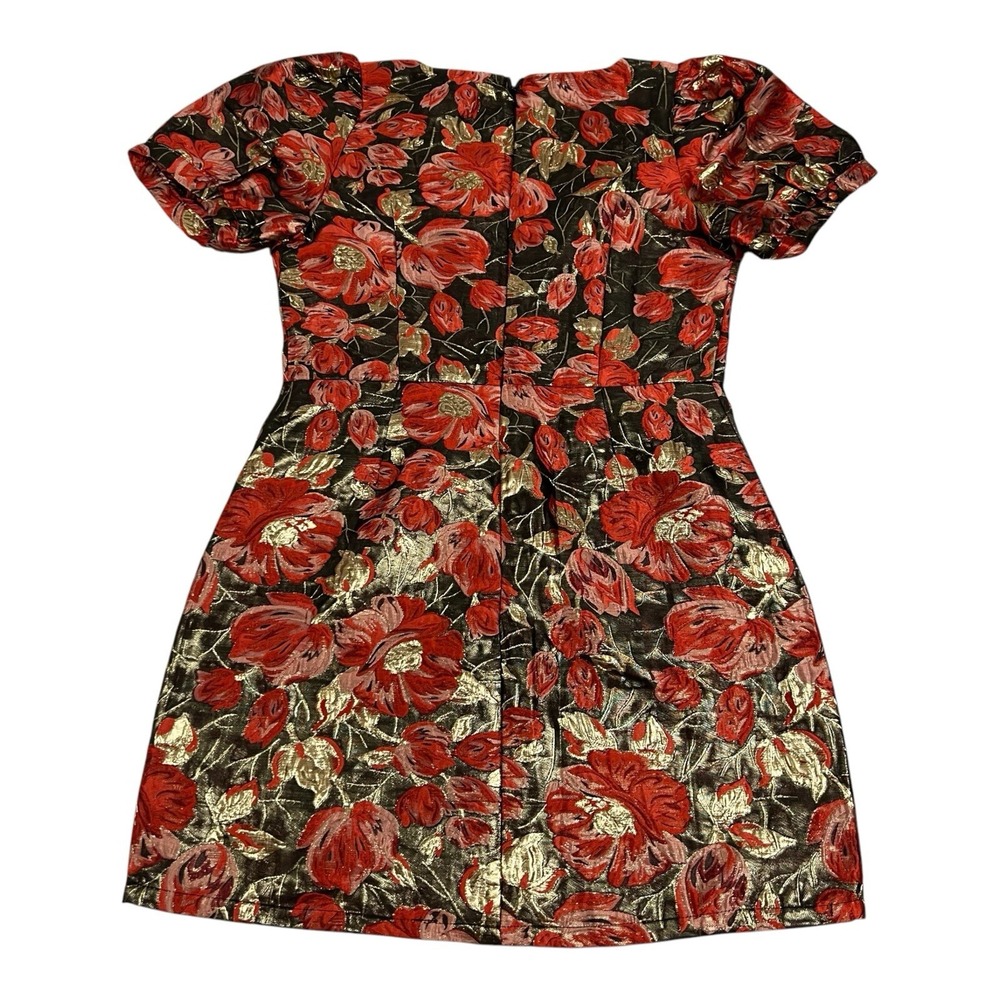 NWT Adelyn Rae Claris Mini Dress L Pink Black Floral Puff Sleeve Formal Party - Picture 3 of 16